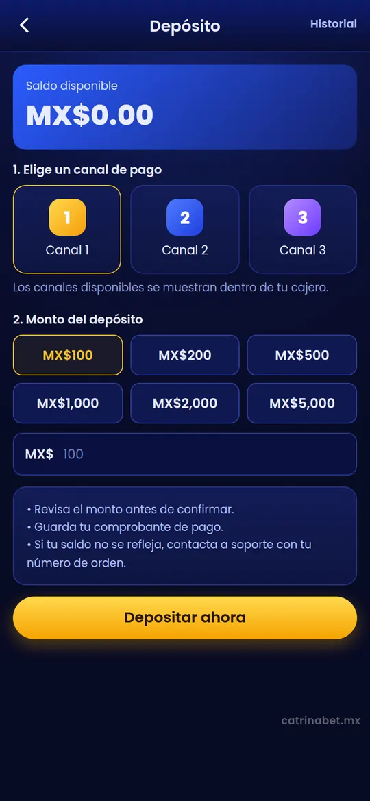 Ilustración del cajero de depósito con montos en pesos mexicanos